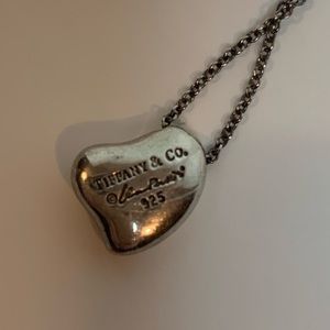 Tiffany sterling perreti heart necklace
